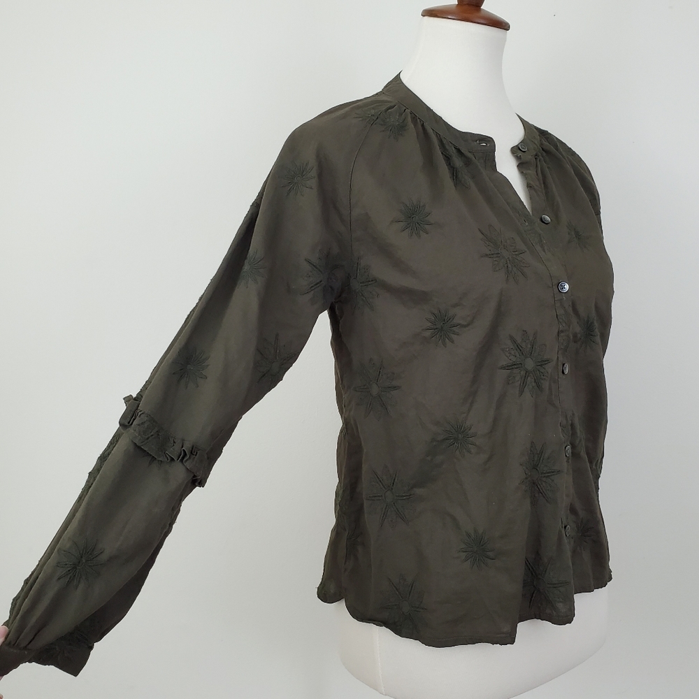 Madewell Embroidered Bubble Sleeve Sleeve Top - Picture 7 of 10